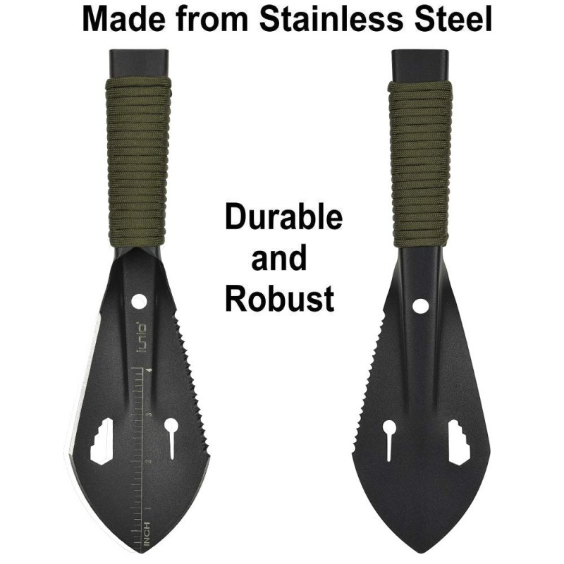 IUNIO Portable Trowel Shovel 10 inch Length with Carrying Pouch