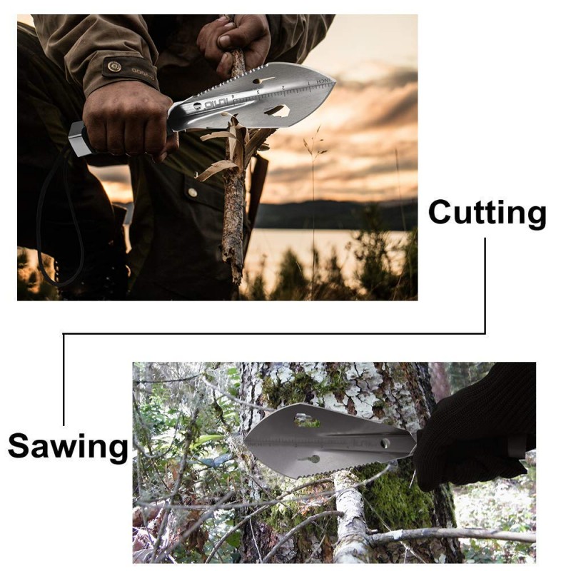 IUNIO Portable Trowel Shovel 10 inch Length with Carrying Pouch